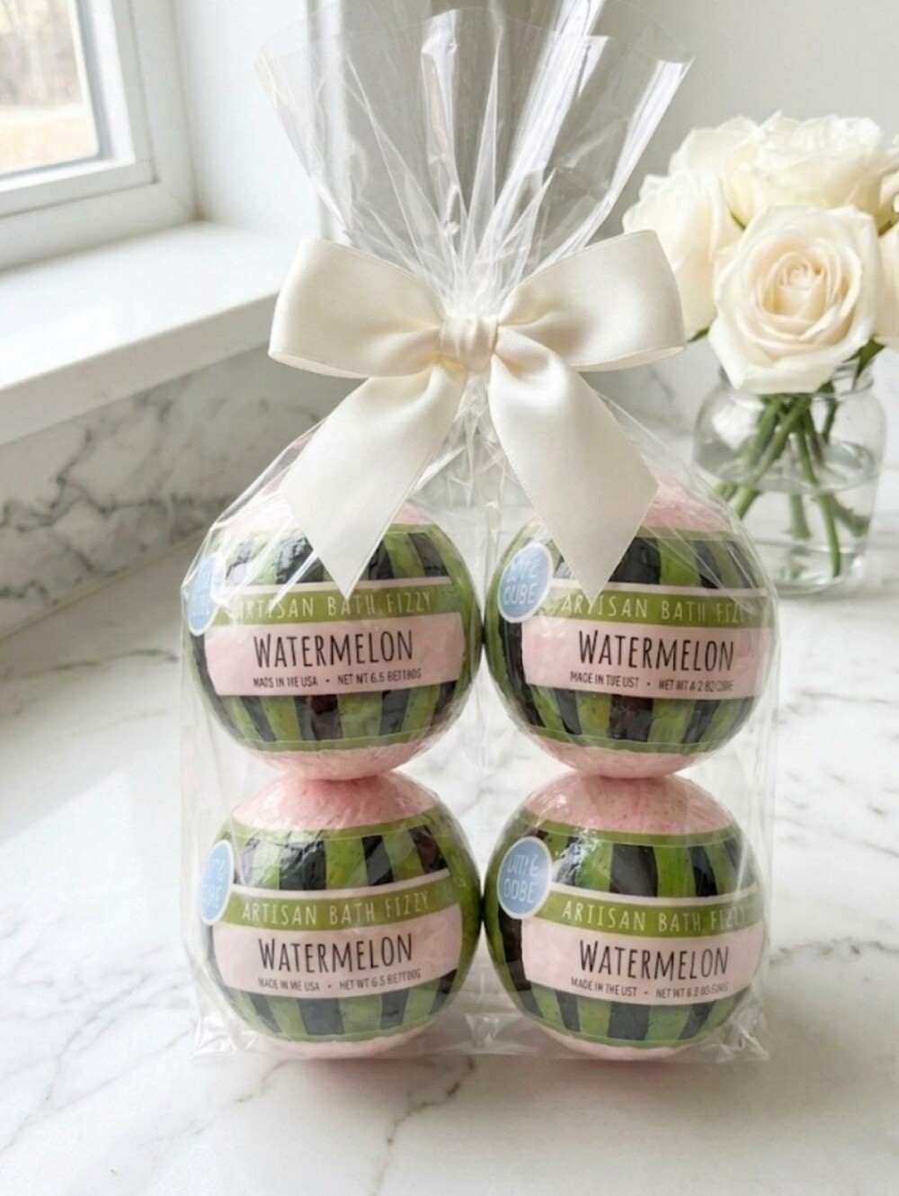 Watermelon Artisan Bath Fizzies ☆Set Of 4 ☆